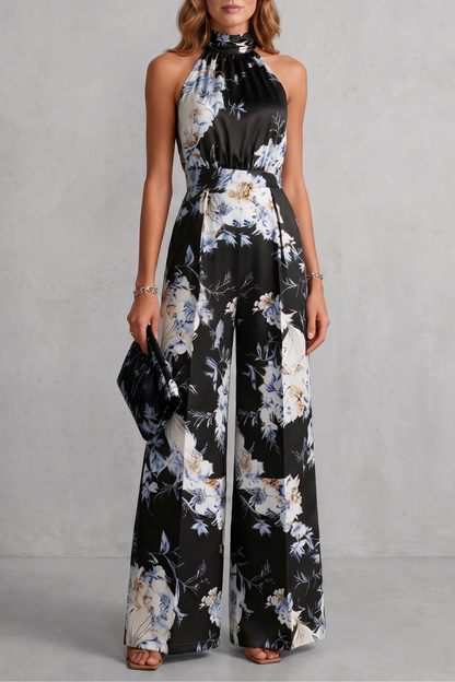 Aurelline – Romantic floral print – Halter jumpsuit