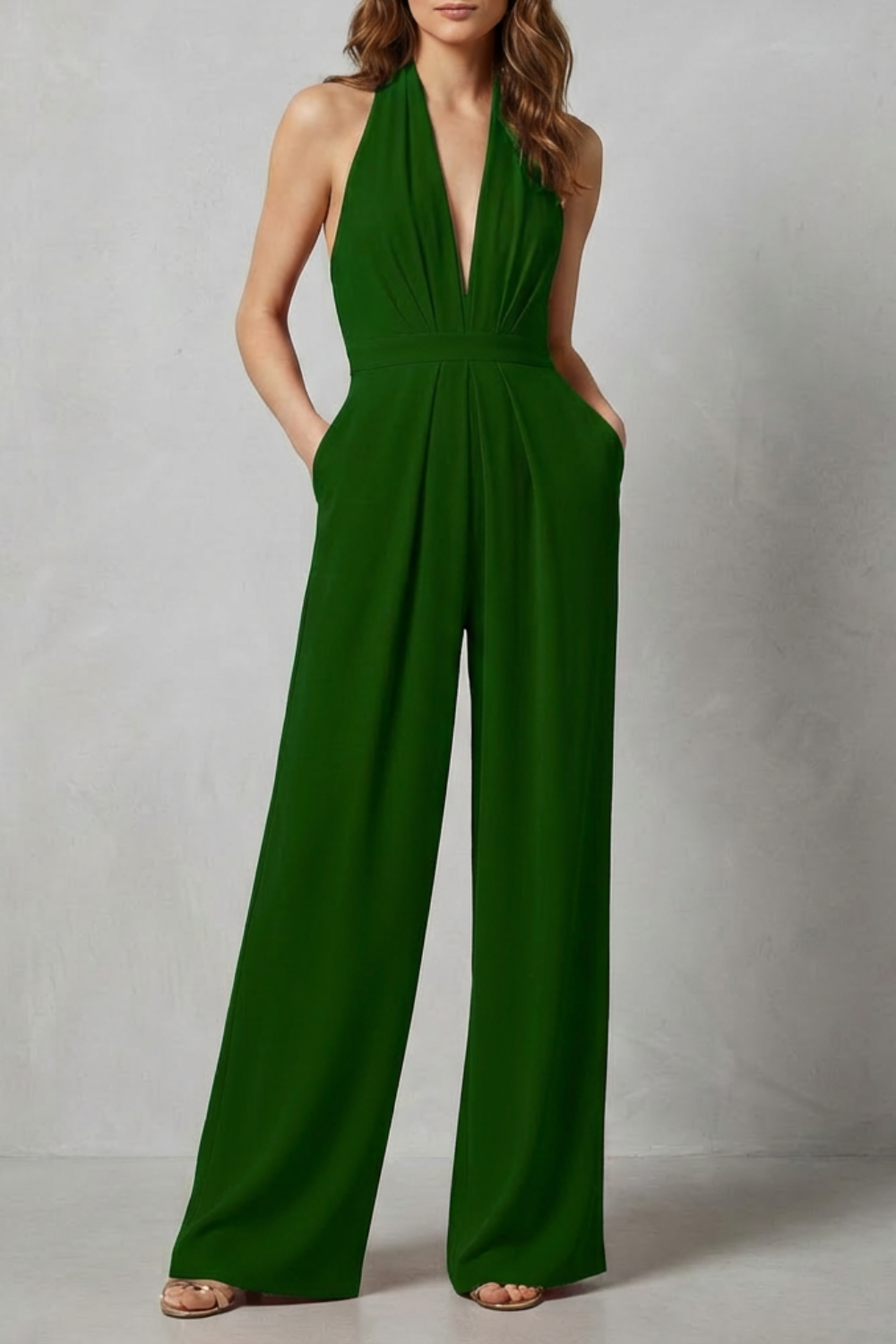 Aurora – Backless Halter Jumpsuit – Bold Summer Glamour