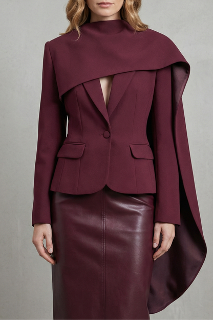 Avelina – Draped scarf-lapel – Asymmetrical blazer