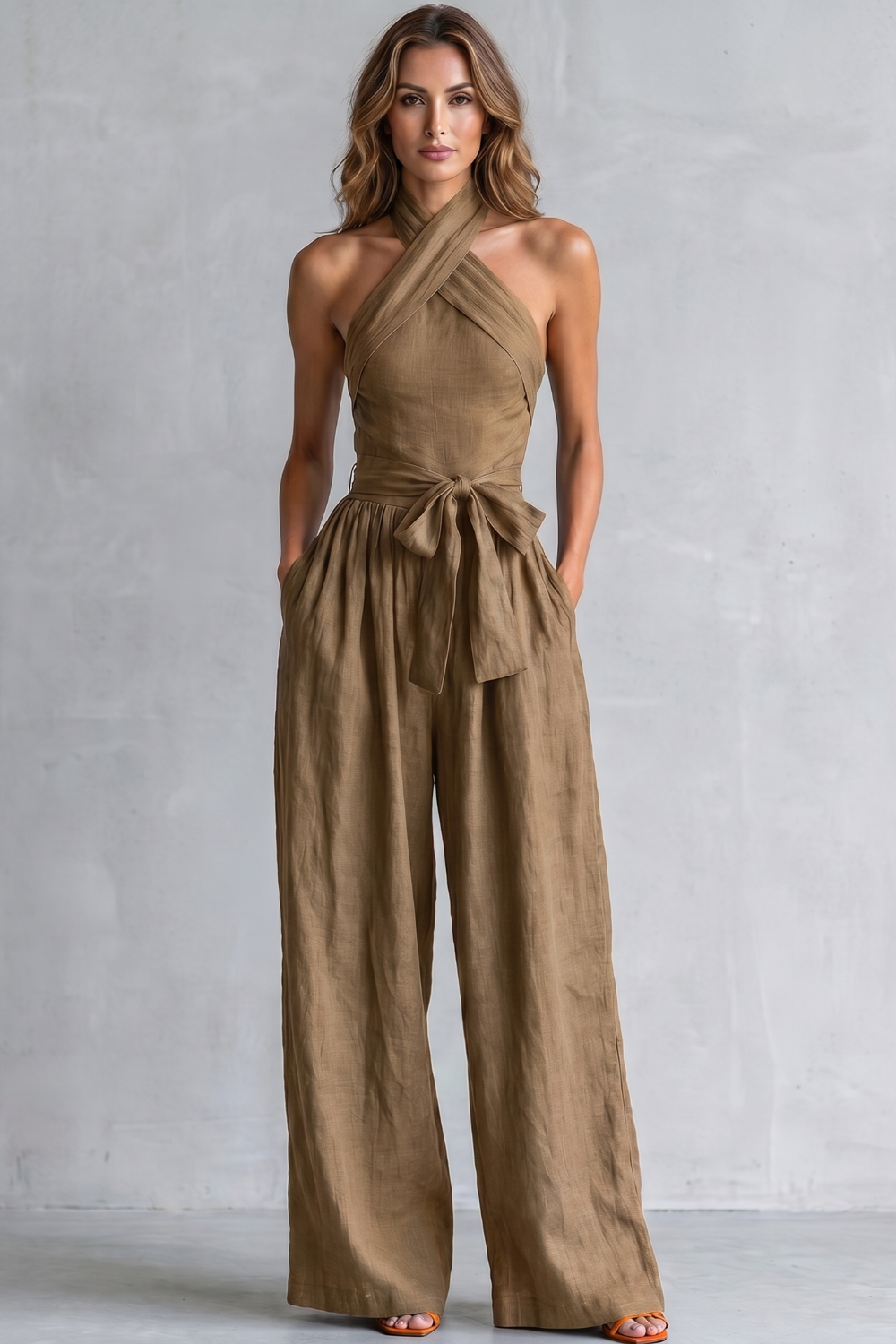 Aveline – Cross-halter sophistication – Wide-leg jumpsuit