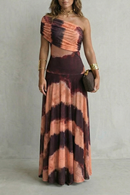 Bellamare – Elegant draped neckline – One shoulder maxi dress