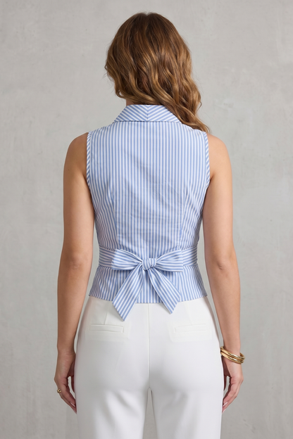 Bellavere – Striped wrap silhouette – Sleeveless blouse