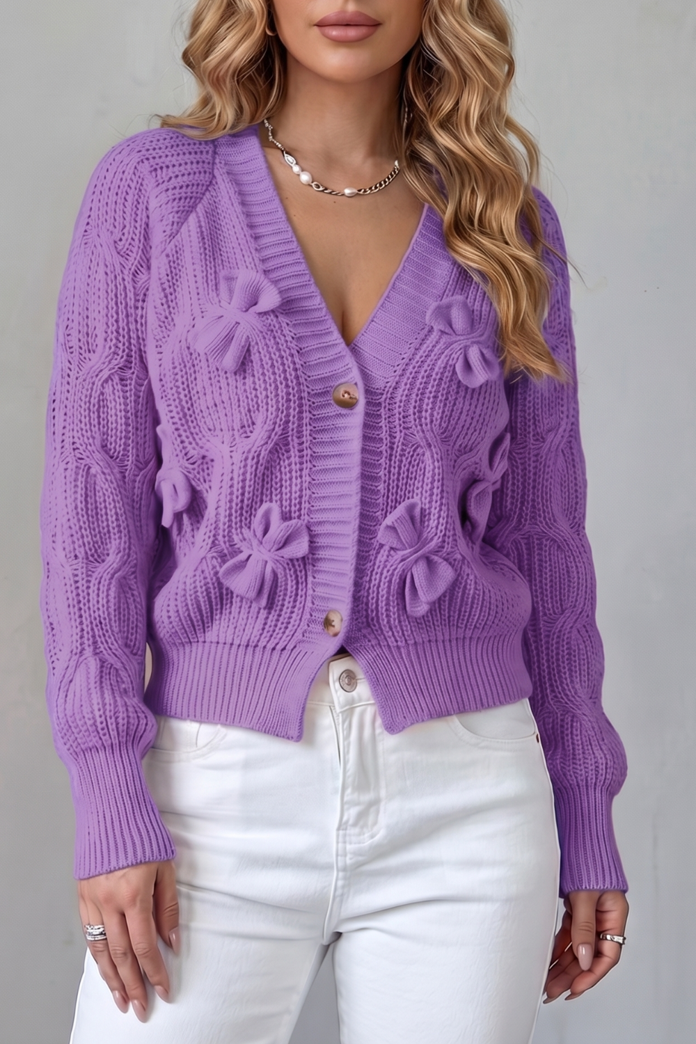 Bellavira – Bow knit texture – Cardigan