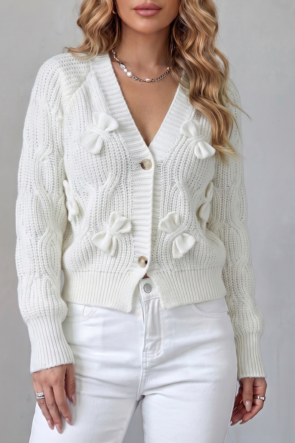 Bellavira – Bow knit texture – Cardigan