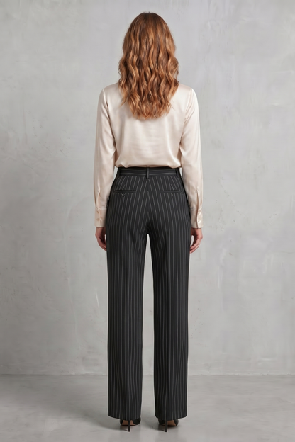 Belloire – Refined pinstripe elegance – Wide-leg trousers