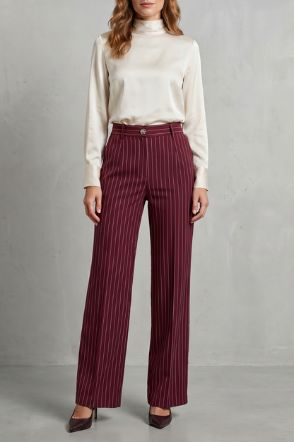 Belloire – Refined pinstripe elegance – Wide-leg trousers