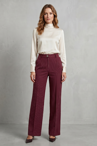 Belloire – Refined pinstripe elegance – Wide-leg trousers