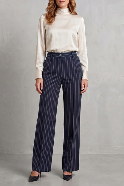 Belloire – Refined pinstripe elegance – Wide-leg trousers