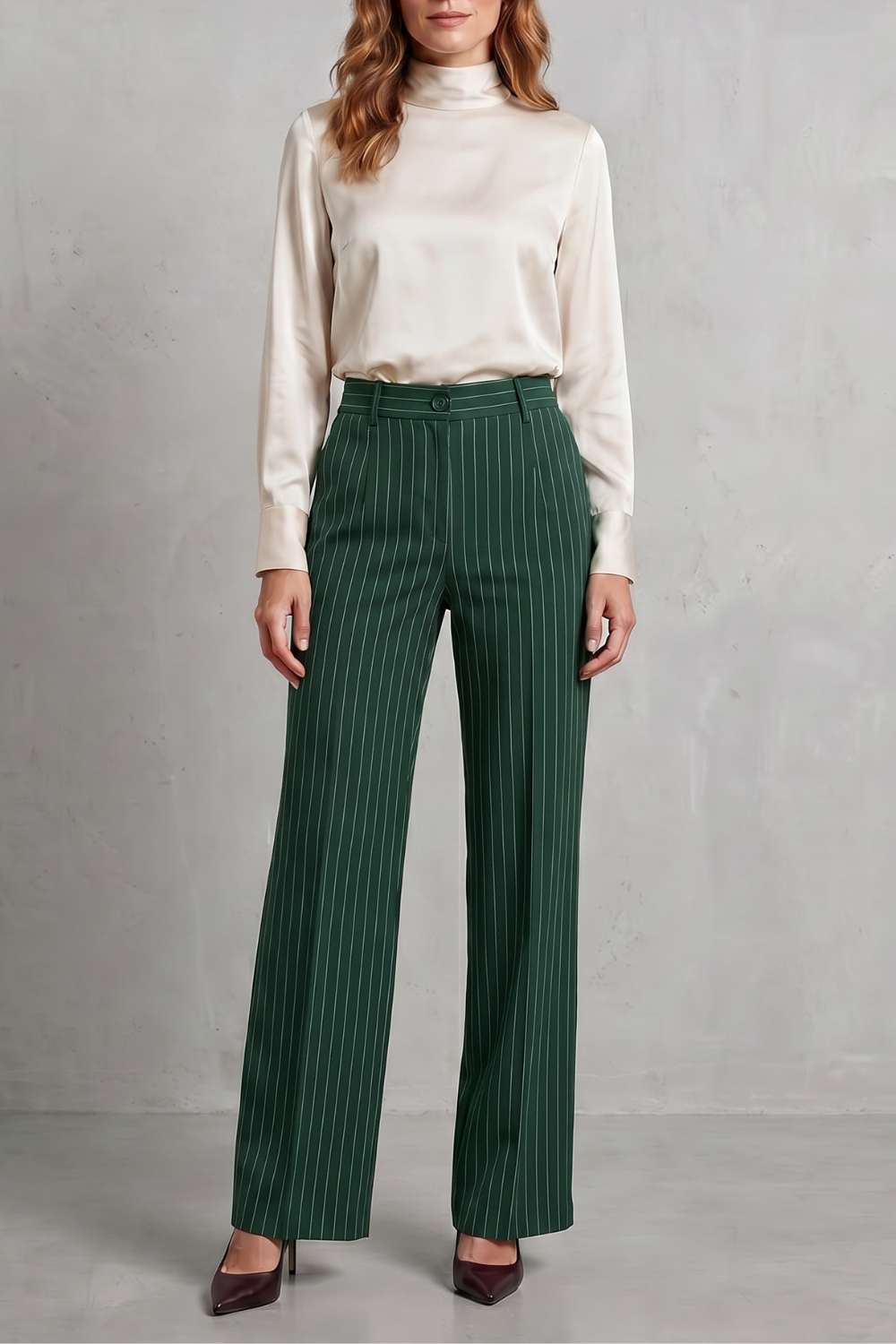 Belloire – Refined pinstripe elegance – Wide-leg trousers