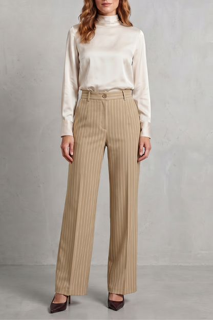 Belloire – Refined pinstripe elegance – Wide-leg trousers