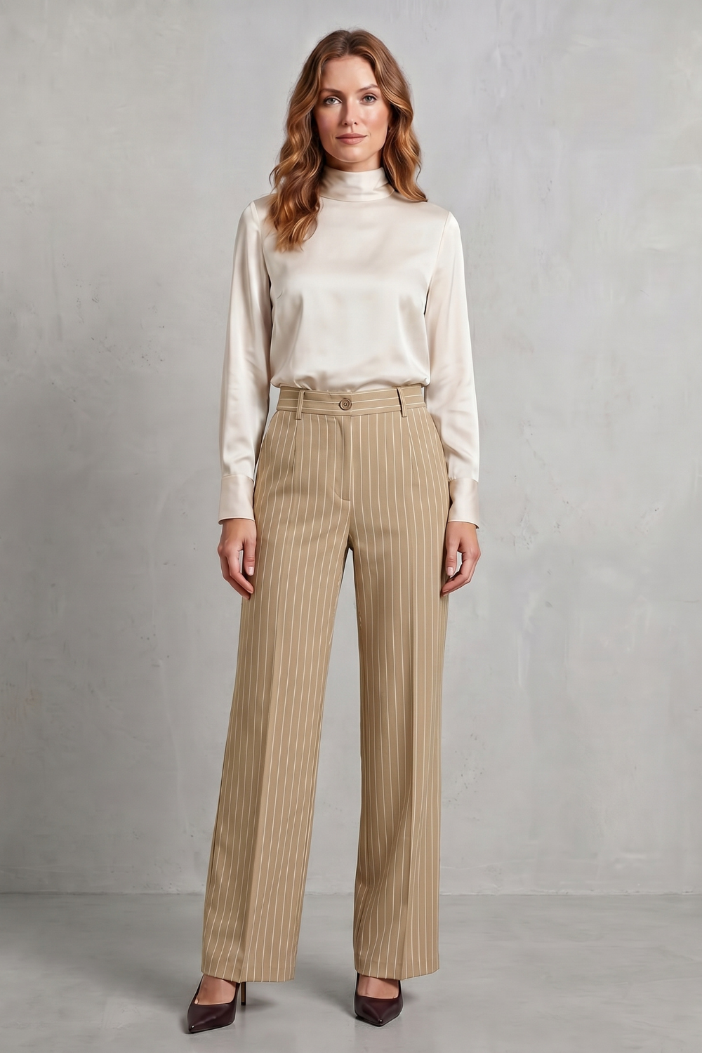 Belloire – Refined pinstripe elegance – Wide-leg trousers