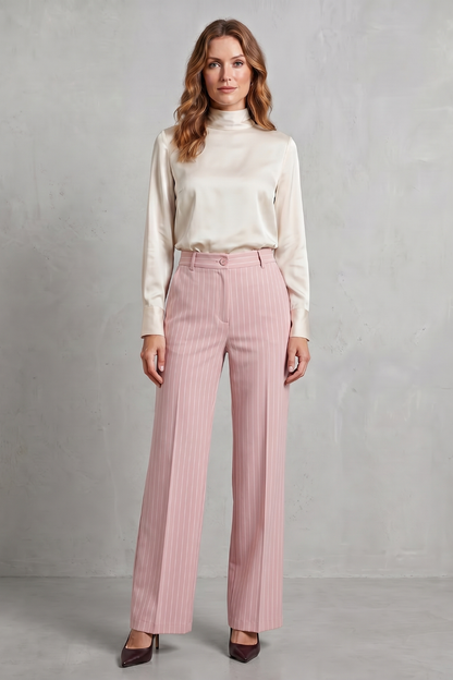 Belloire – Refined pinstripe elegance – Wide-leg trousers