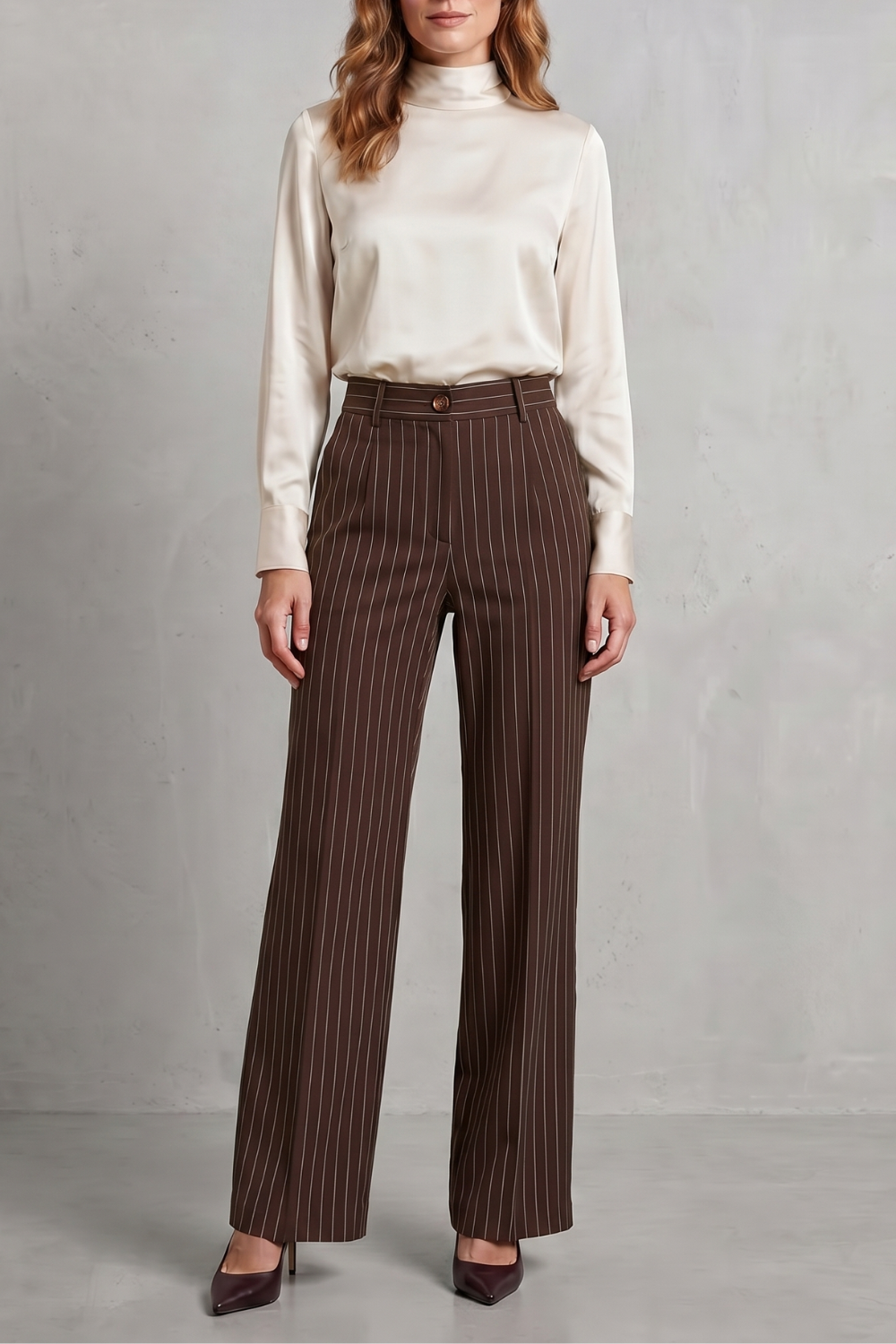 Belloire – Refined pinstripe elegance – Wide-leg trousers
