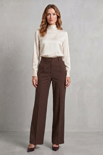 Belloire – Refined pinstripe elegance – Wide-leg trousers
