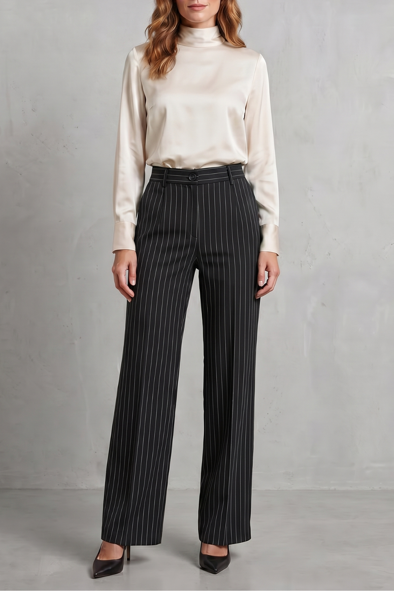 Belloire – Refined pinstripe elegance – Wide-leg trousers