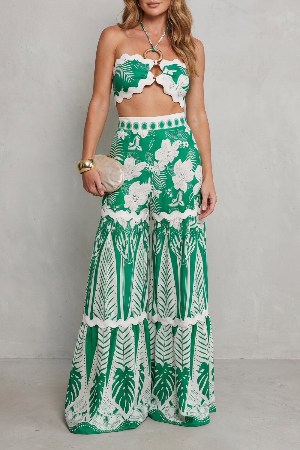 Cassira – Tropical print allure – Two-piece set