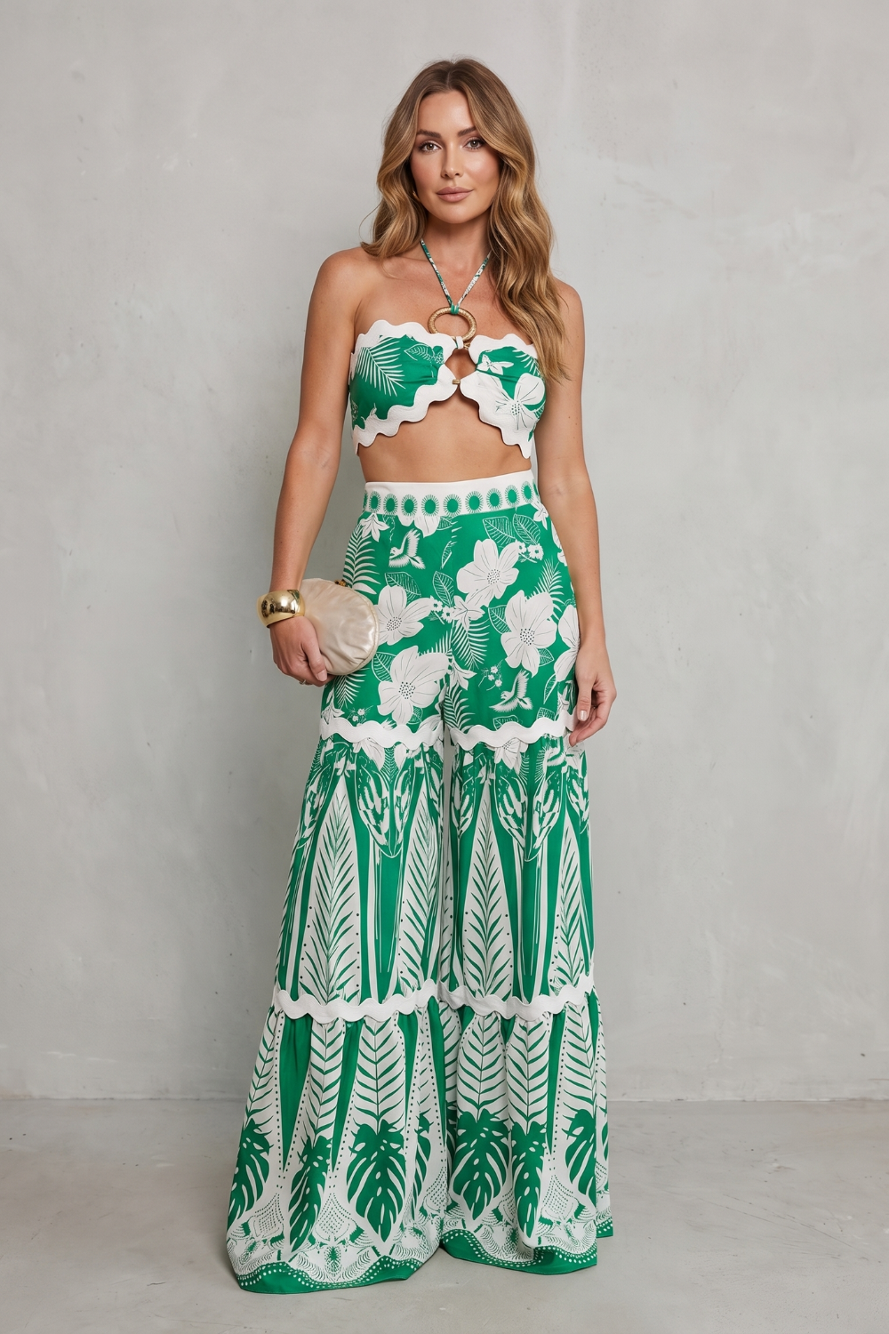 Cassira – Tropical print allure – Two-piece set
