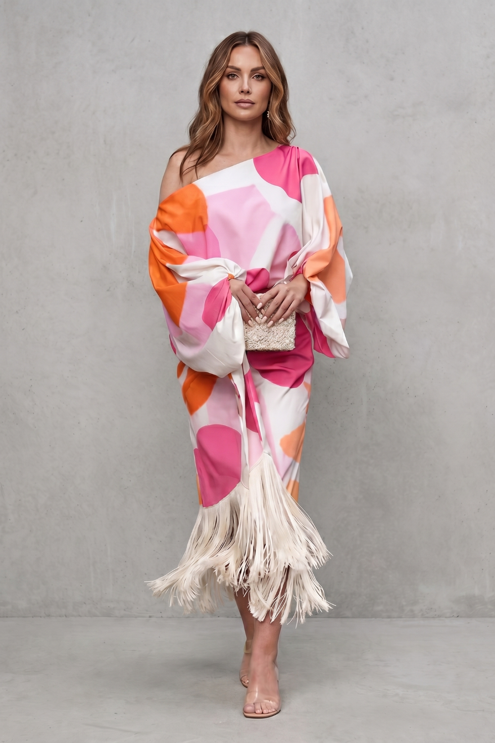Danivelle – Abstract print fringe elegance – Two-piece set