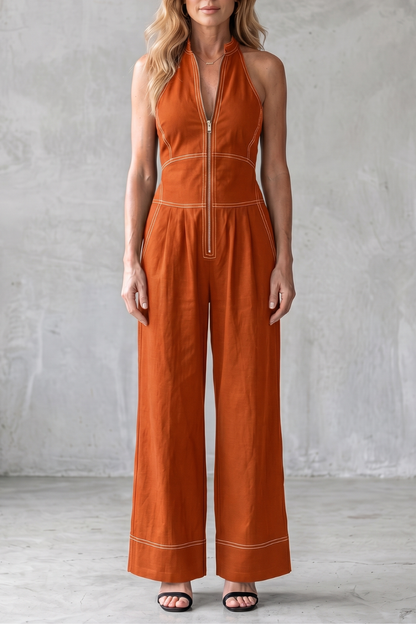 Darelle – Contrast stitch utility – Wide-leg jumpsuit