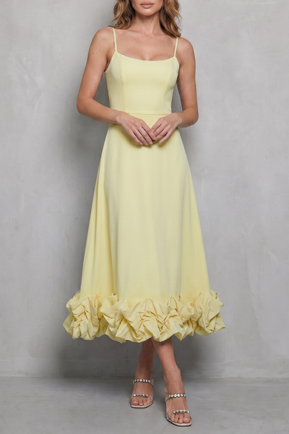 Elowenne – Romantic ruffle hem – Sleeveless midi dress