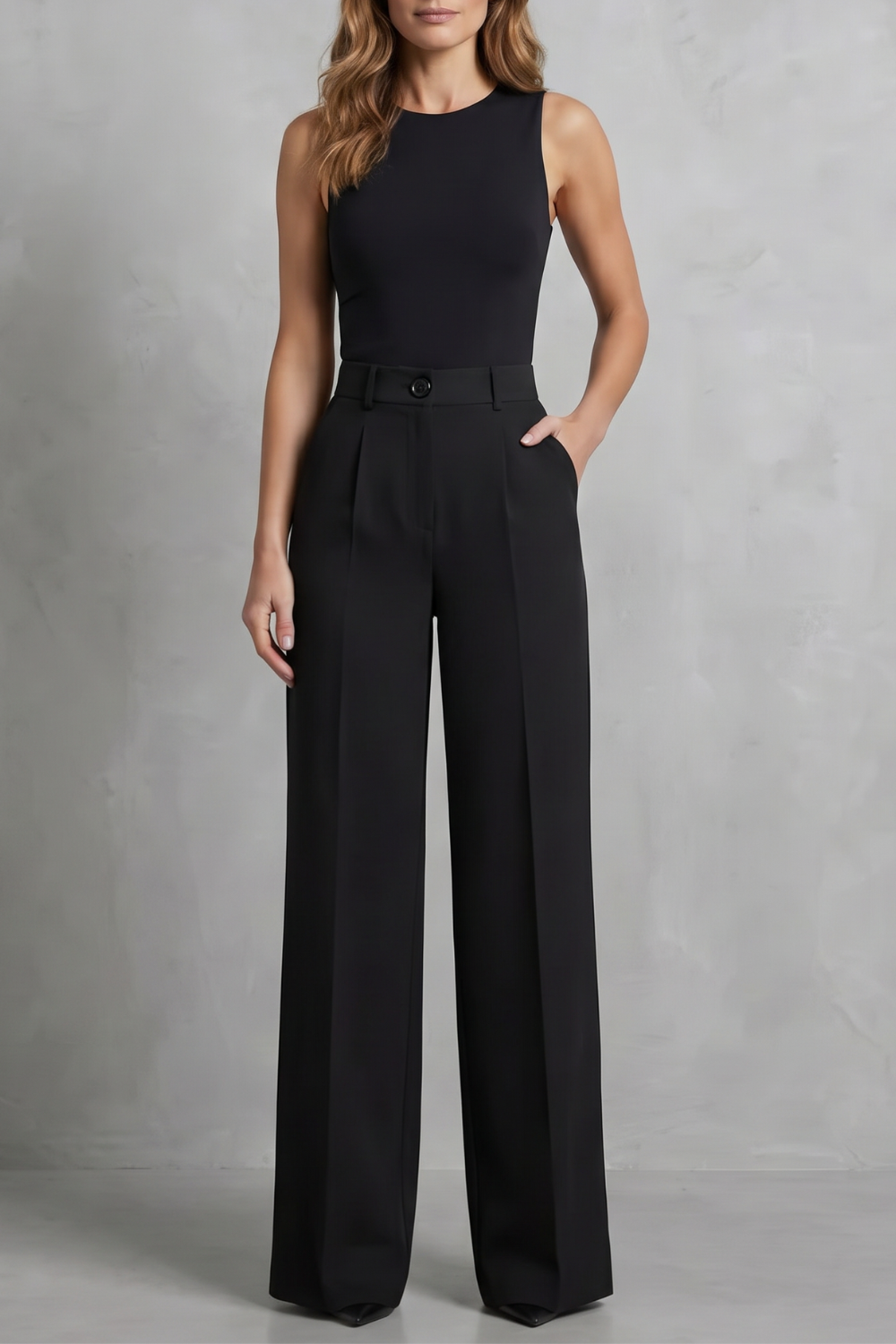 Elozane – Tailored pleats – High-waist wide-leg trousers