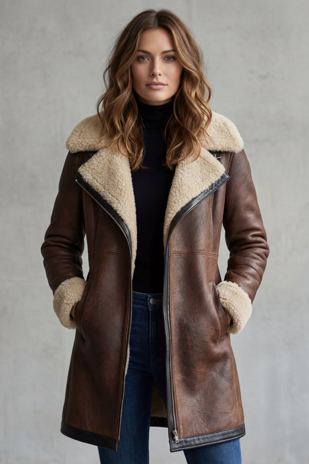 Everlyn – Shearling-lined elegance – leather coat