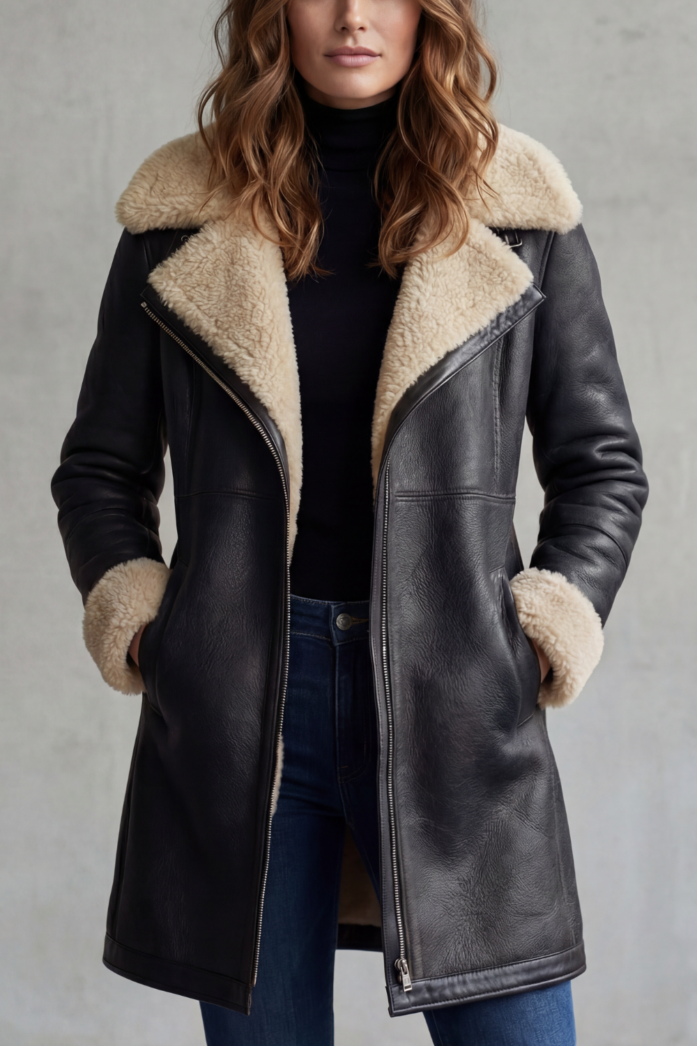 Everlyn – Shearling-lined elegance – leather coat