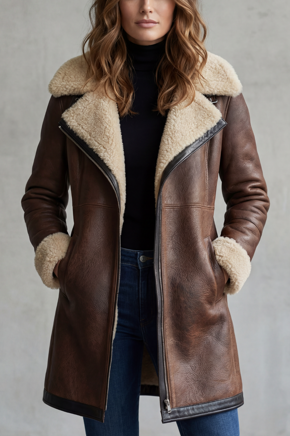 Everlyn – Shearling-lined elegance – leather coat