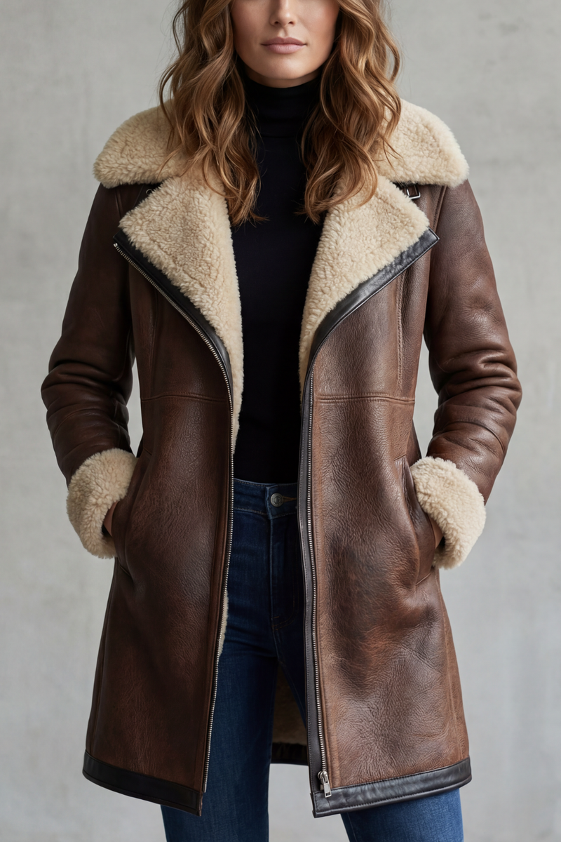 Everlyn – Shearling-lined elegance – leather coat