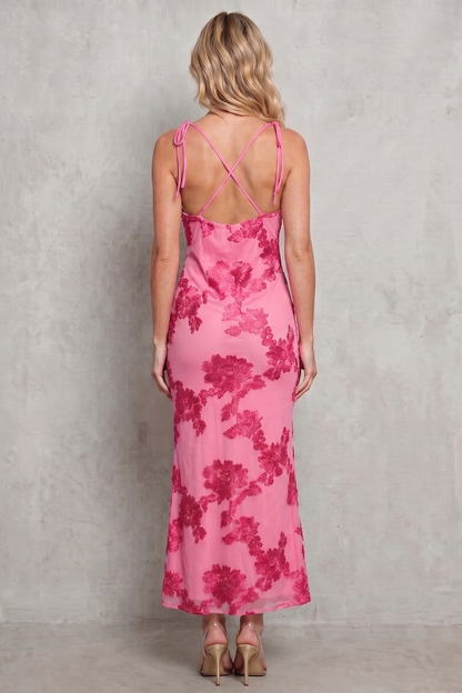 Fiona – Radiant bloom – Women’s Floral Bodycon Maxi Dress