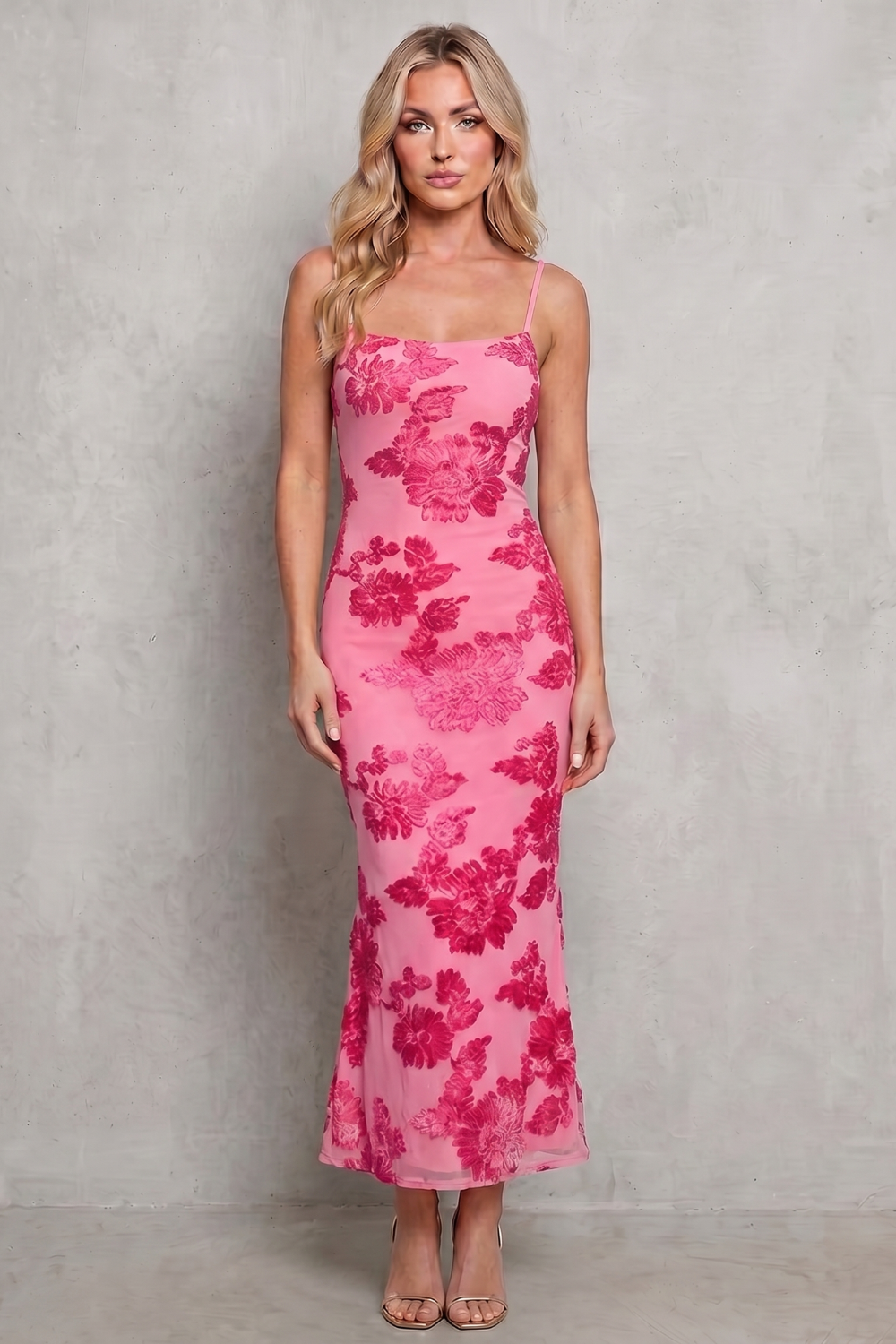 Fiona – Radiant bloom – Women’s Floral Bodycon Maxi Dress