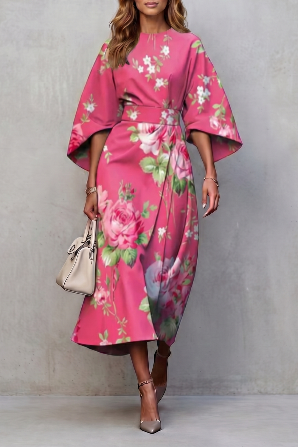 Floravie – Vibrant watercolour blooms – Midi dress
