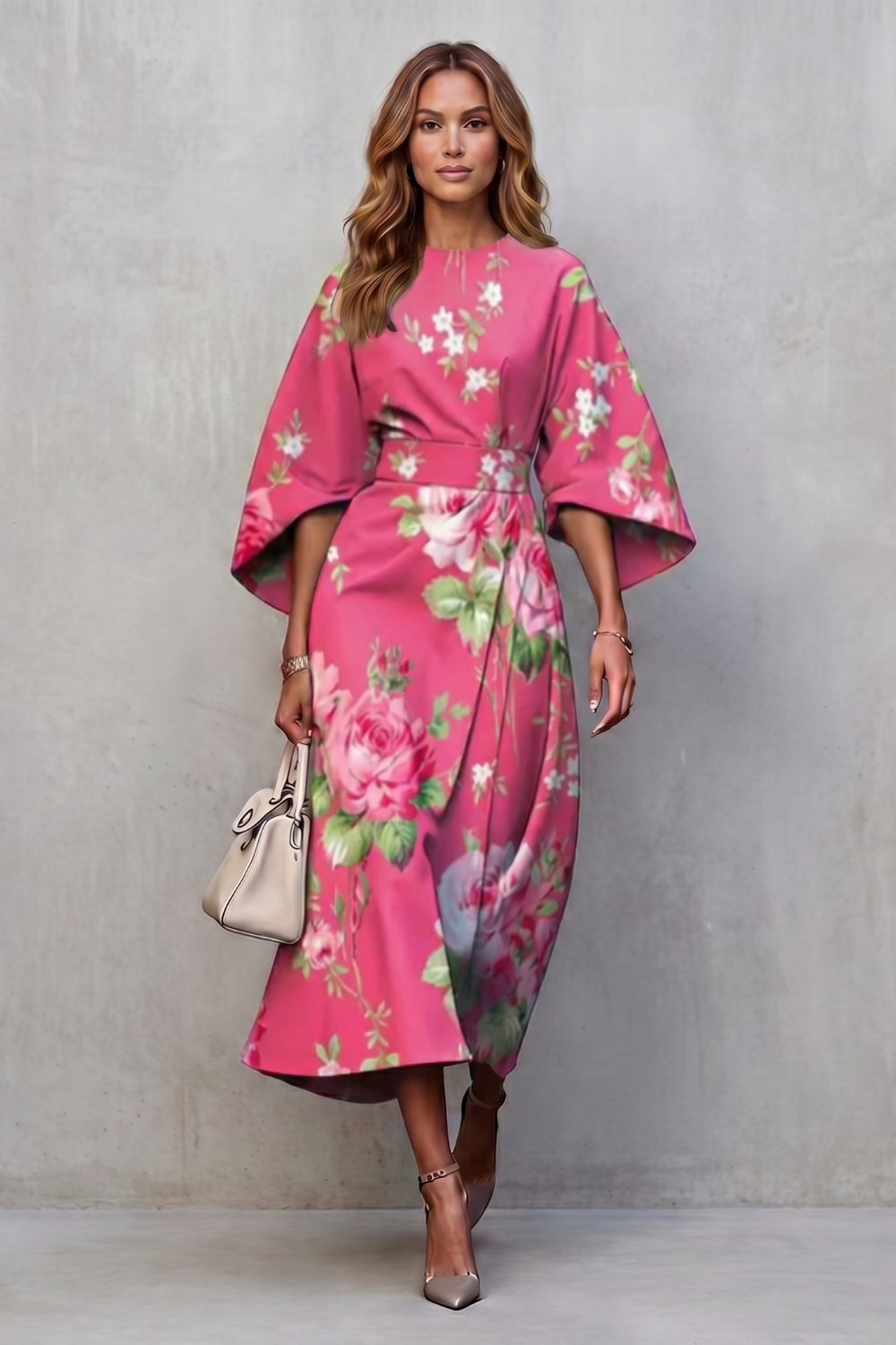 Floravie – Vibrant watercolour blooms – Midi dress