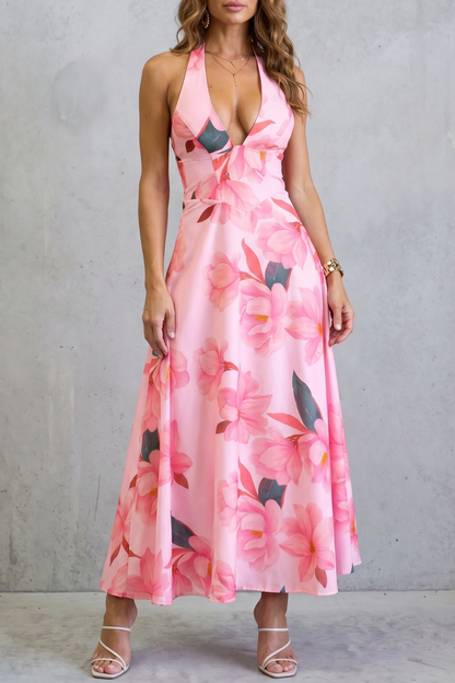 Florévia – Backless floral elegance – Maxi dress