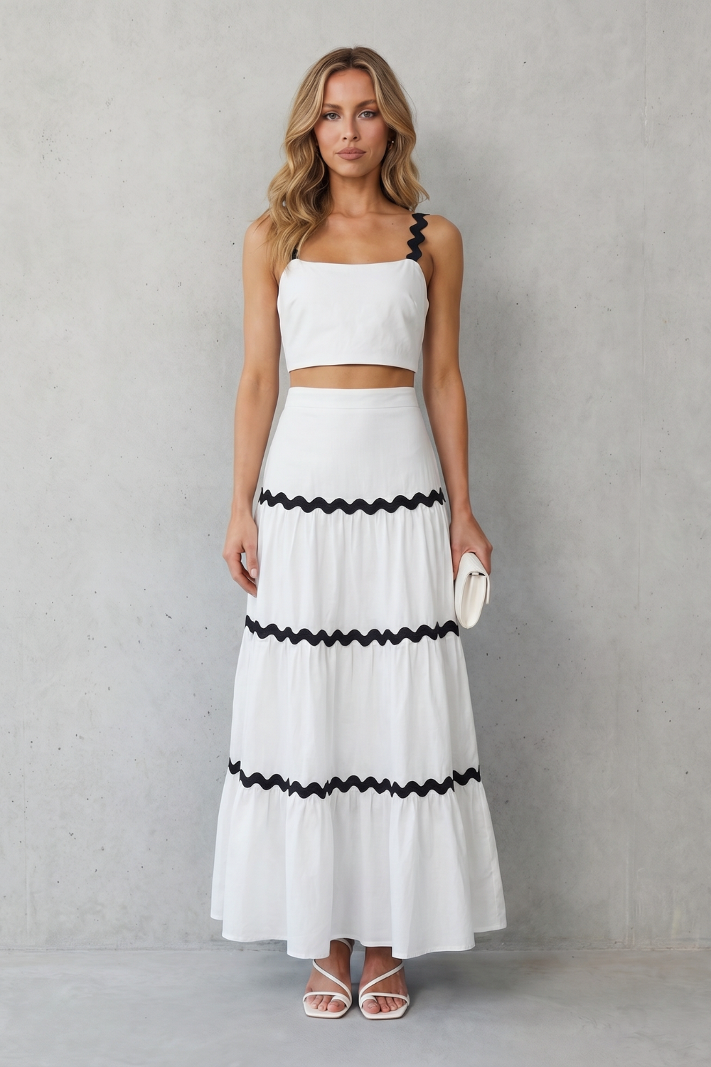 Marivelle – Wave trim summer set – Skirt set