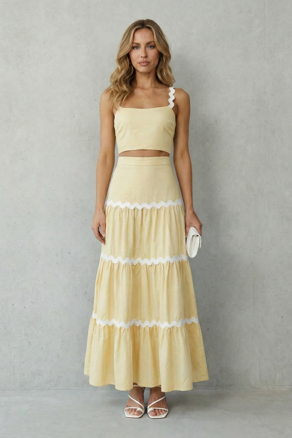 Marivelle – Wave trim summer set – Skirt set