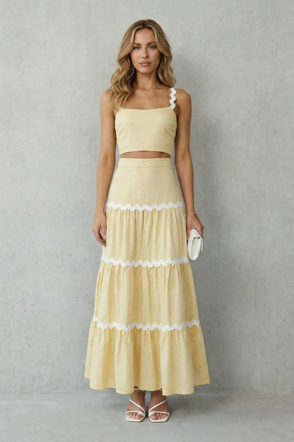 Marivelle – Wave trim summer set – Skirt set