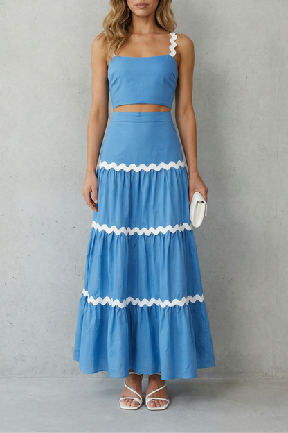 Marivelle – Wave trim summer set – Skirt set