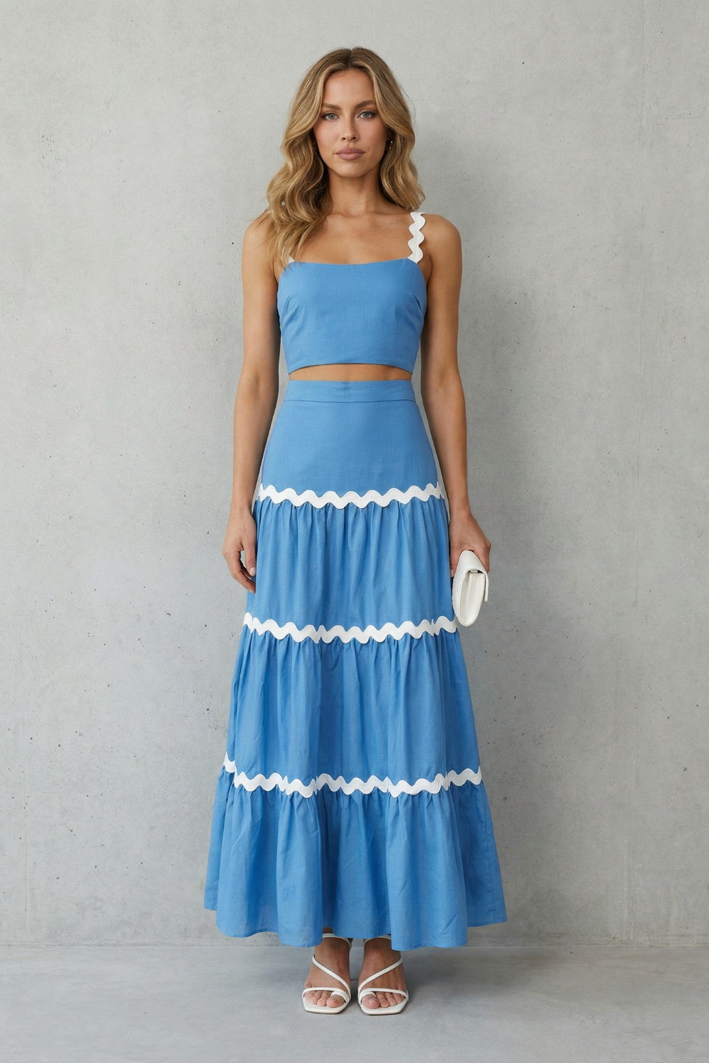 Marivelle – Wave trim summer set – Skirt set