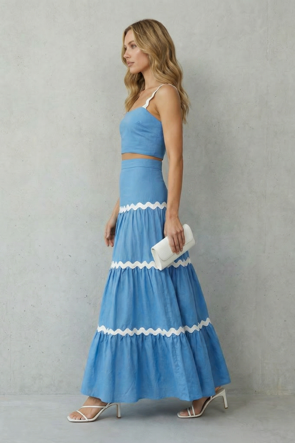 Marivelle – Wave trim summer set – Skirt set