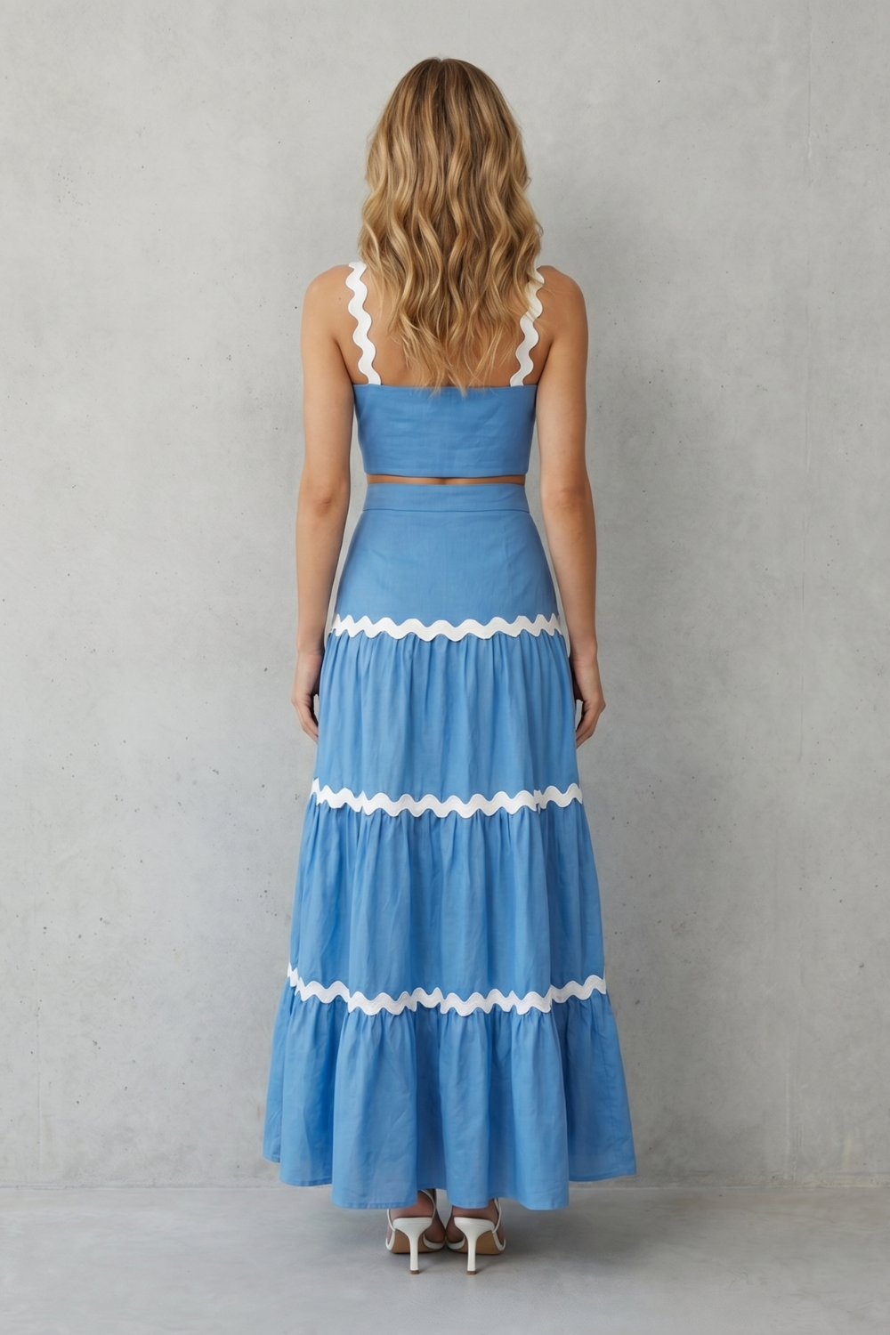 Marivelle – Wave trim summer set – Skirt set
