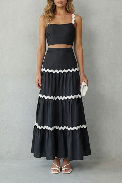 Marivelle – Wave trim summer set – Skirt set