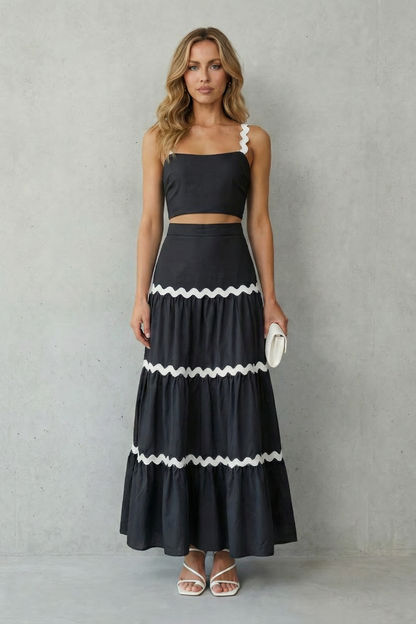 Marivelle – Wave trim summer set – Skirt set