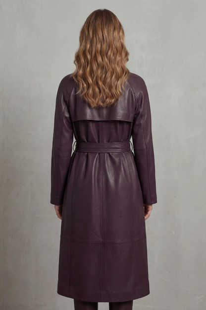 Marzienne – Waist-cinching silhouette – Faux leather trench coat
