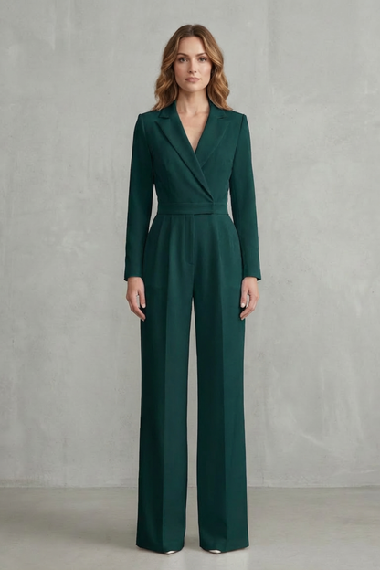 Meilun – Slant-breasted Mid-waist Pantsuit – Elegant Commuter Jumpsuit