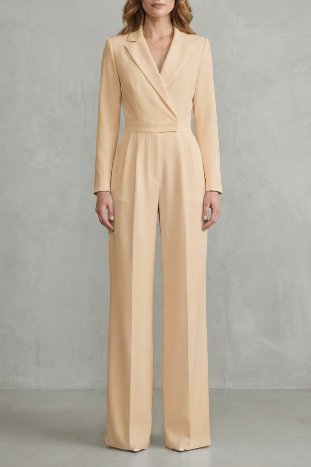 Meilun – Slant-breasted Mid-waist Pantsuit – Elegant Commuter Jumpsuit