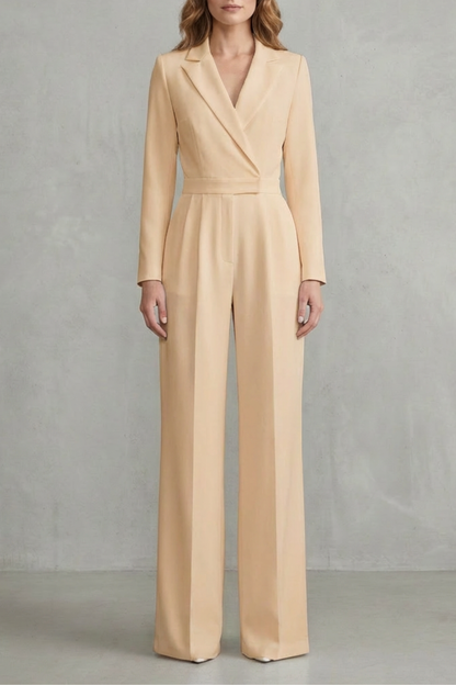 Meilun – Slant-breasted Mid-waist Pantsuit – Elegant Commuter Jumpsuit