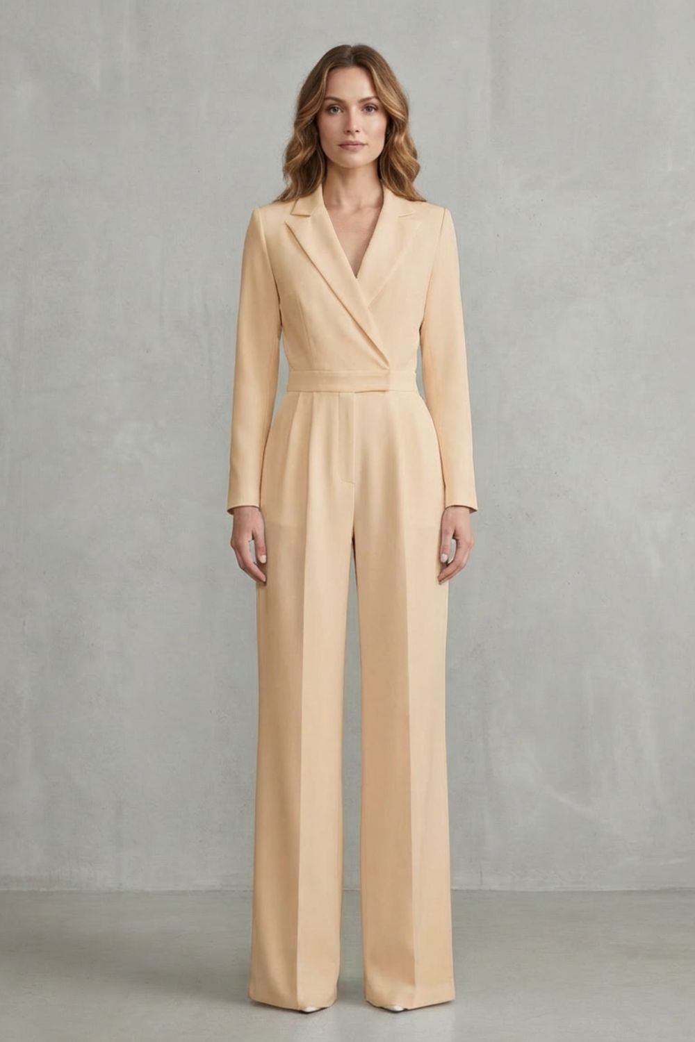 Meilun – Slant-breasted Mid-waist Pantsuit – Elegant Commuter Jumpsuit