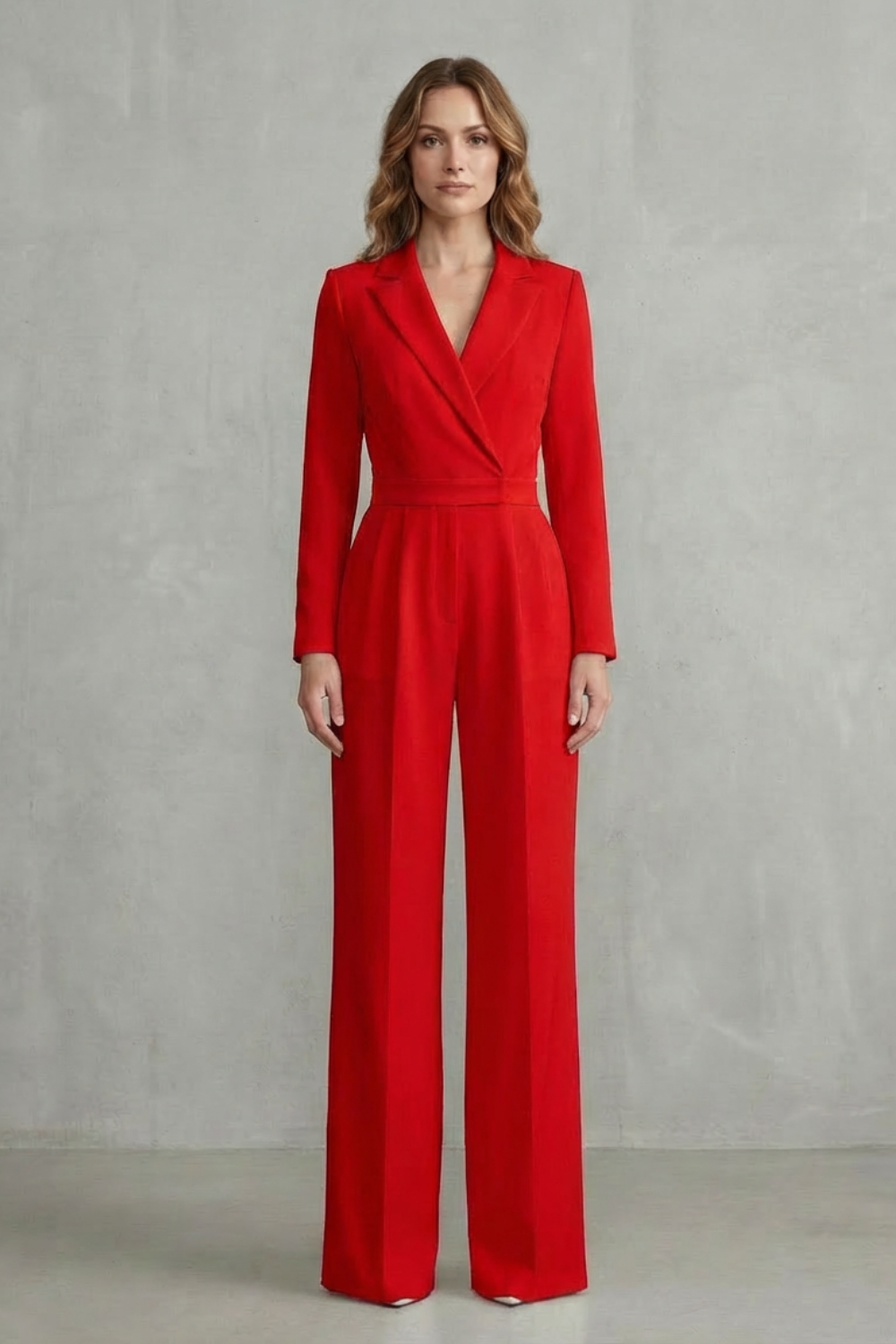 Meilun – Slant-breasted Mid-waist Pantsuit – Elegant Commuter Jumpsuit