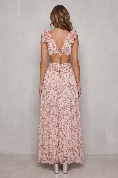 Melisandre – Ruffled chiffon romance – Maxi dress